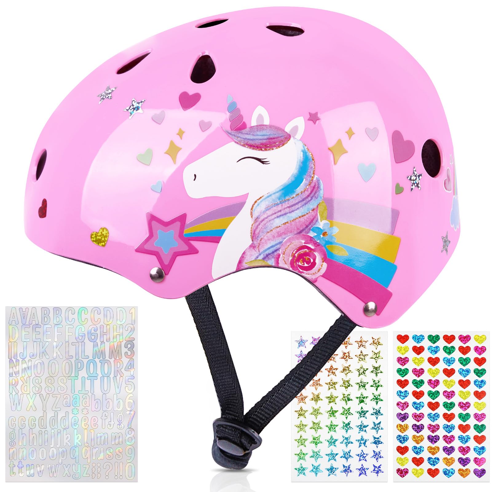 Casco Bicicleta Niños, Unicorn Castle Cascos de Ciclismo para Niños Ajustable Casco Infantil Patinete Rollerskate de 3 a 8 Años