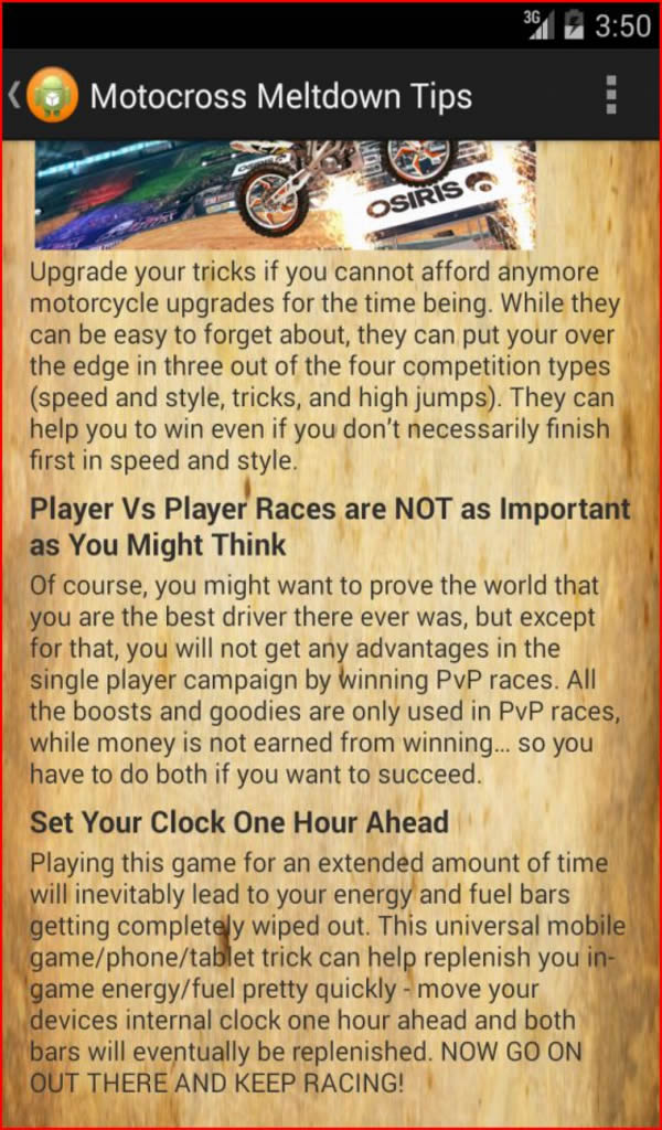 Motocross Help Tips n Tricks for Motocross Meltdown - App on Amazon Appstore