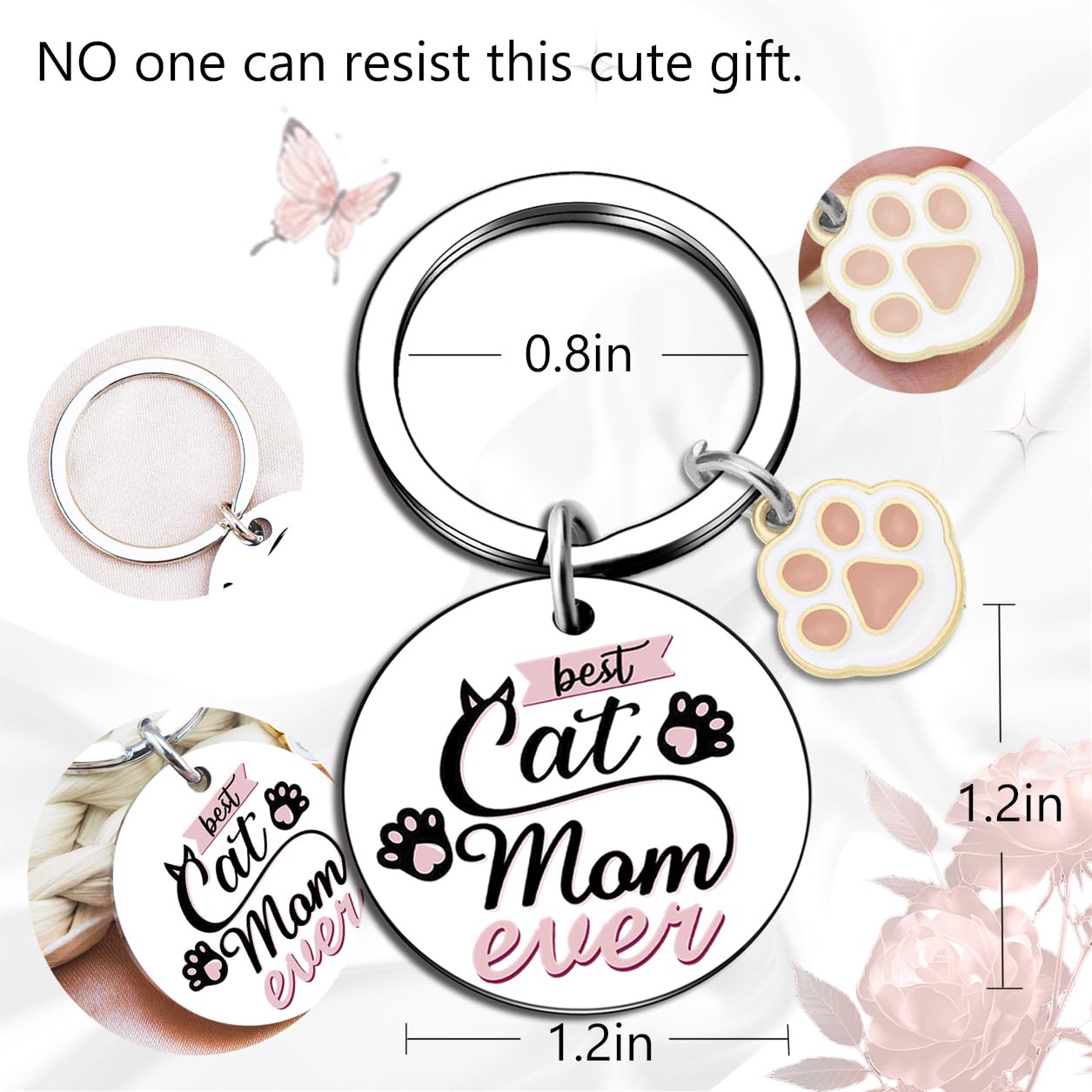 Ikacvb Regalos para mamá de gato para mujer, bonitos llaveros, regalos únicos para amantes de los gatos, regalos para amigas, niñas, gatos, mamá, cosas para el día de la madre, regalos de Navidad, la