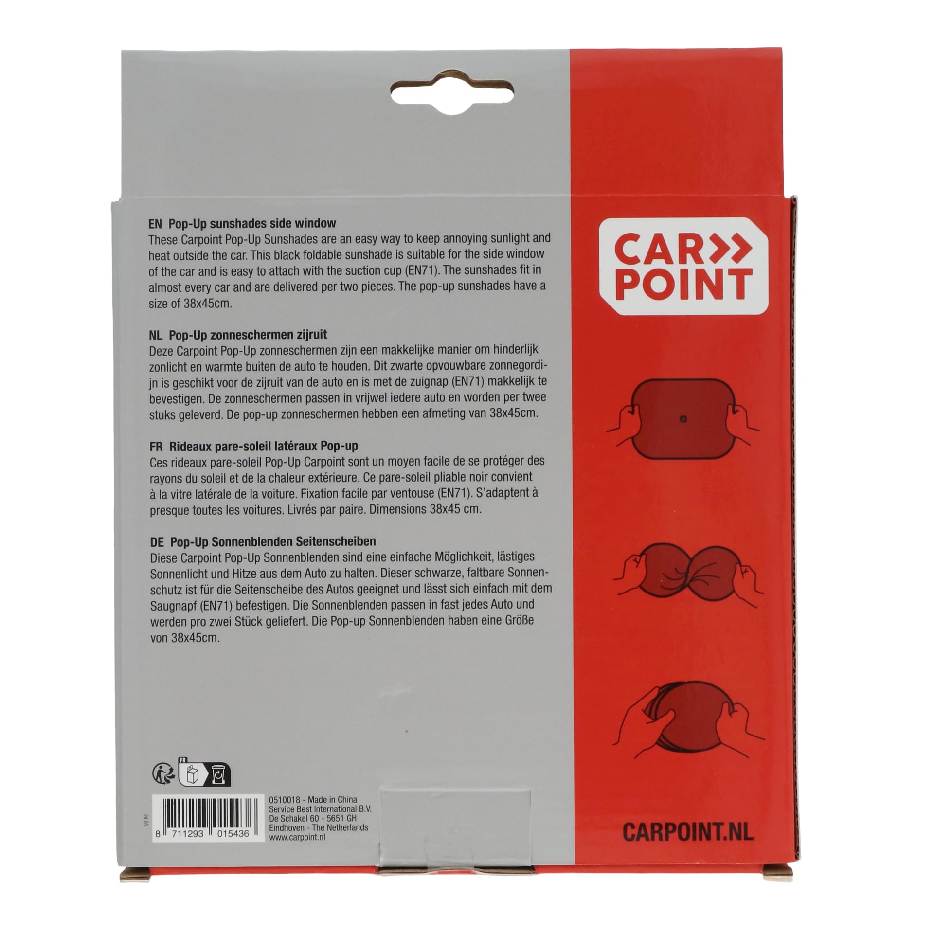 CARPOINT 0510018 Faltbare Sonnengardine Universel