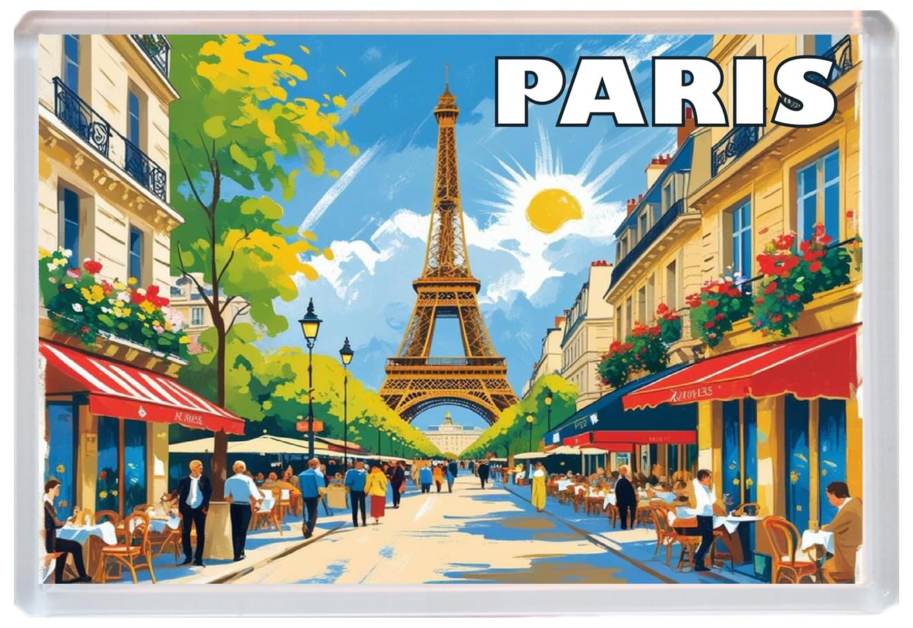 Baked Bean Store Multicolor Paris - Jumbo Artistic Fridge Magnet 96 X 67Mm