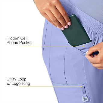 Wink Scrubs for Women, W123, Maternity Joggers Pants with 7 Pockets