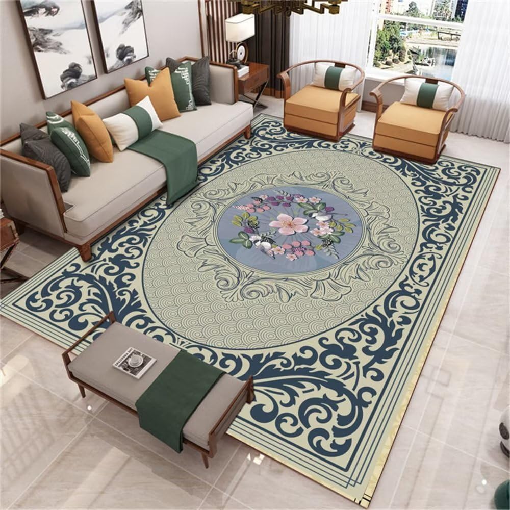 Tapis de lit bleu 160x200cm pour moquette extérieur et terrasse ou jeux bébé