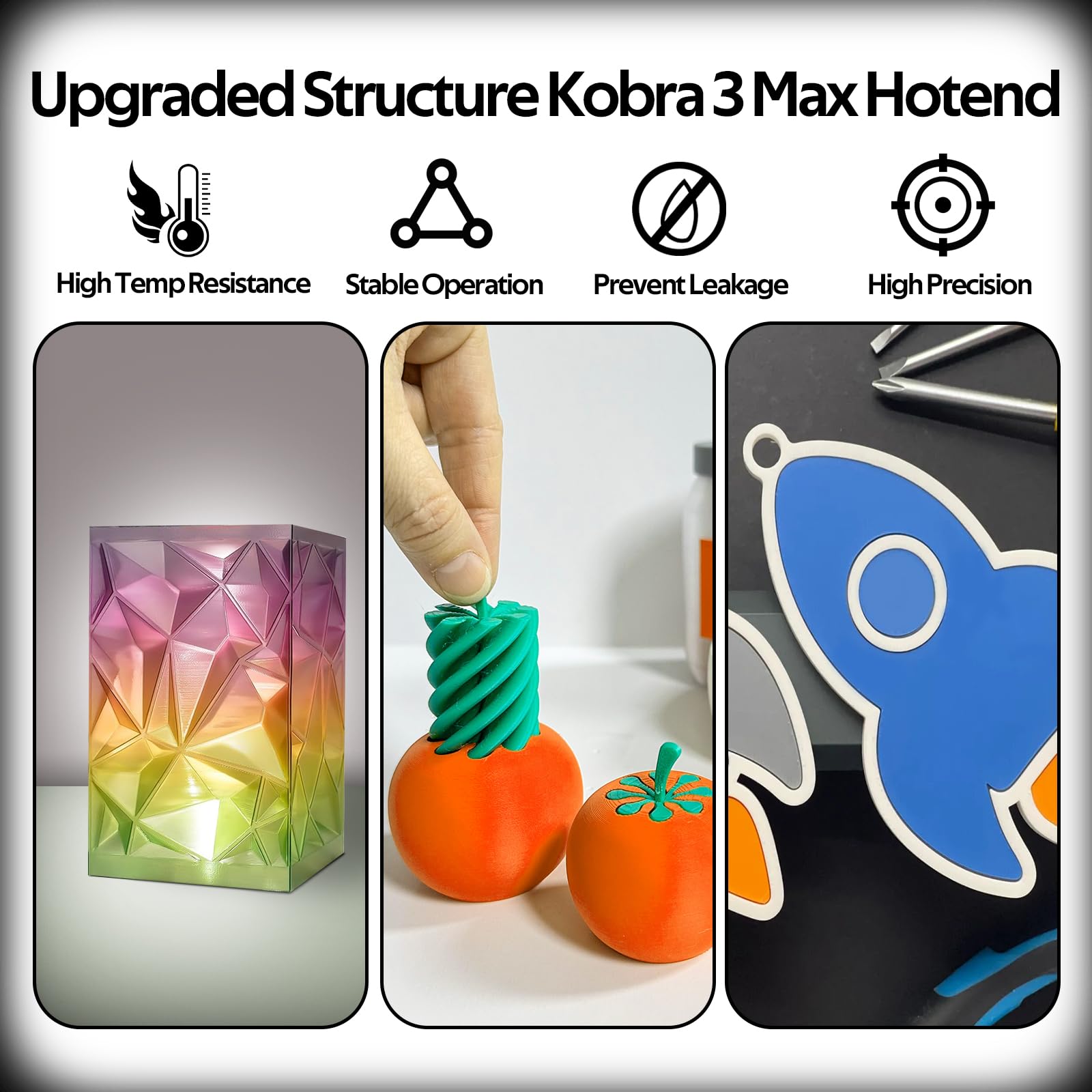 IdeaFormer 3 pezzi Kobra 3 Max Hotend Set Quick-Swap Integrated Extruder Hotend con ugello in acciaio temprato 0,4 mm 0,6 mm per Anycubic Kobra 3 Max/Combo