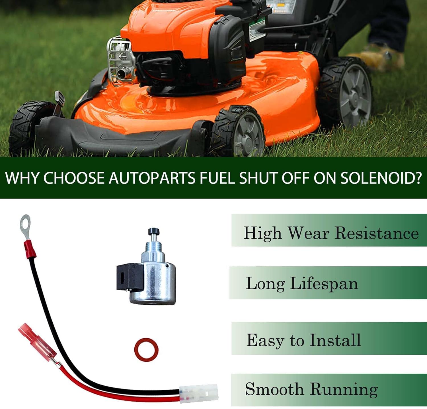 Autoparts 12 757 33-S, 12 757 09 Carburetor Fuel Shut Off on Solenoid Replacement for John Deere AM128242 Carb