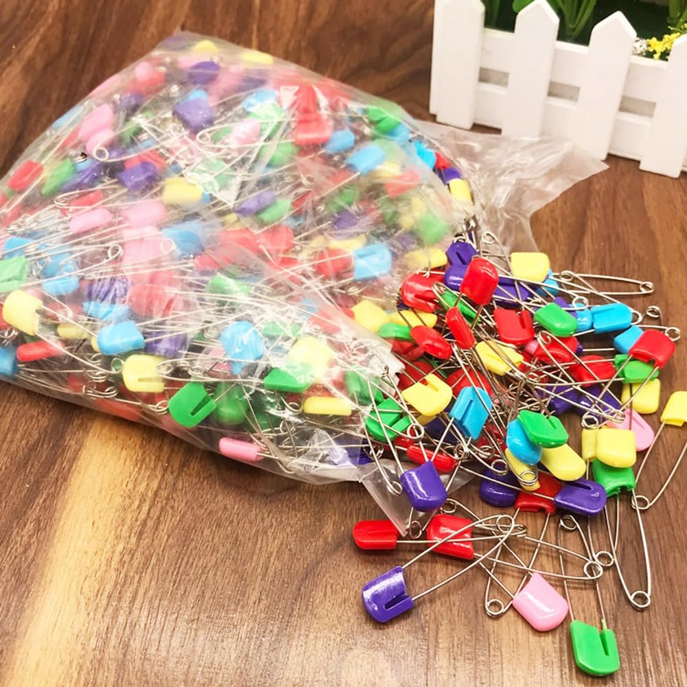 50 unidades de 54 mm multicolor para niños, imperdibles de seguridad de acero inoxidable, alfileres para pañales con cierre de bloqueo, agujas de seguridad para niños, para coser ropa