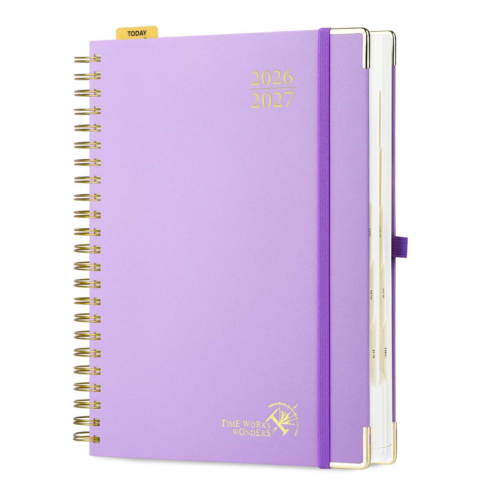 POPRUN 2026-2027 Academic Daily Planner One Page Per Day, 8.5" x 12" Calendar Agenda, School Year July 2026 to June 2027, Hardcover Appointment Book with Hourly Time Slots, Spiral Bound, Monthly Tabs