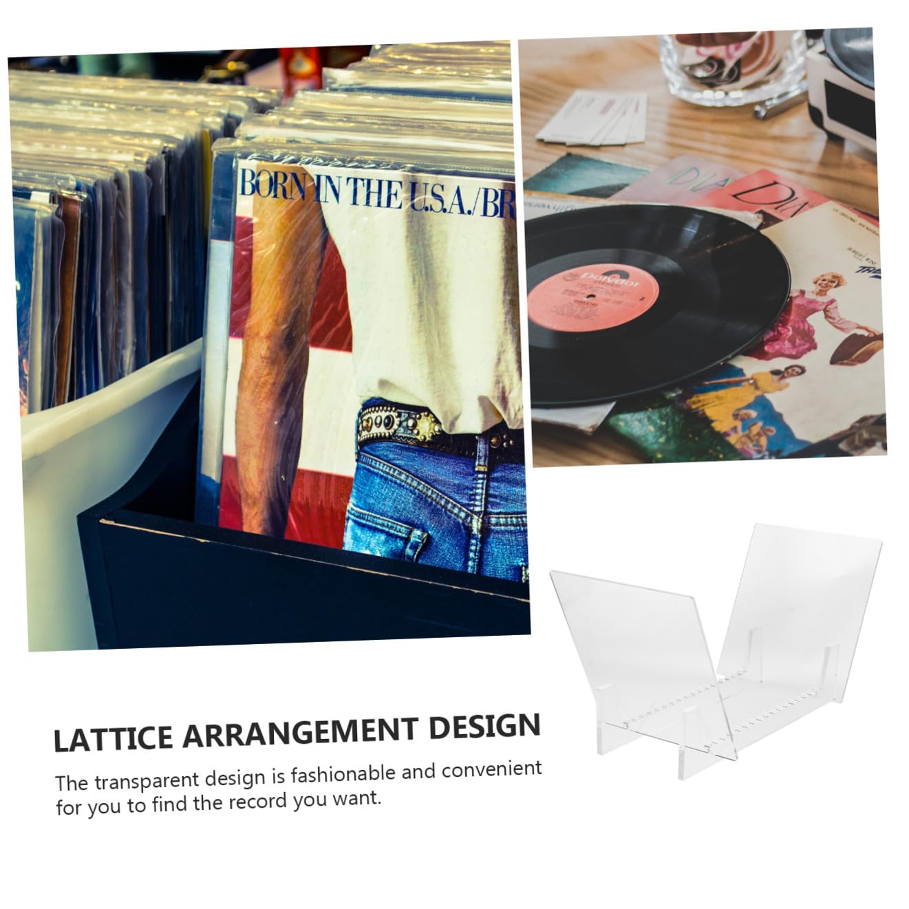 Supporto per dischi in vinile acrilico, elegante supporto per album per casa e negozio, perfetto per collezionisti e amanti della musica