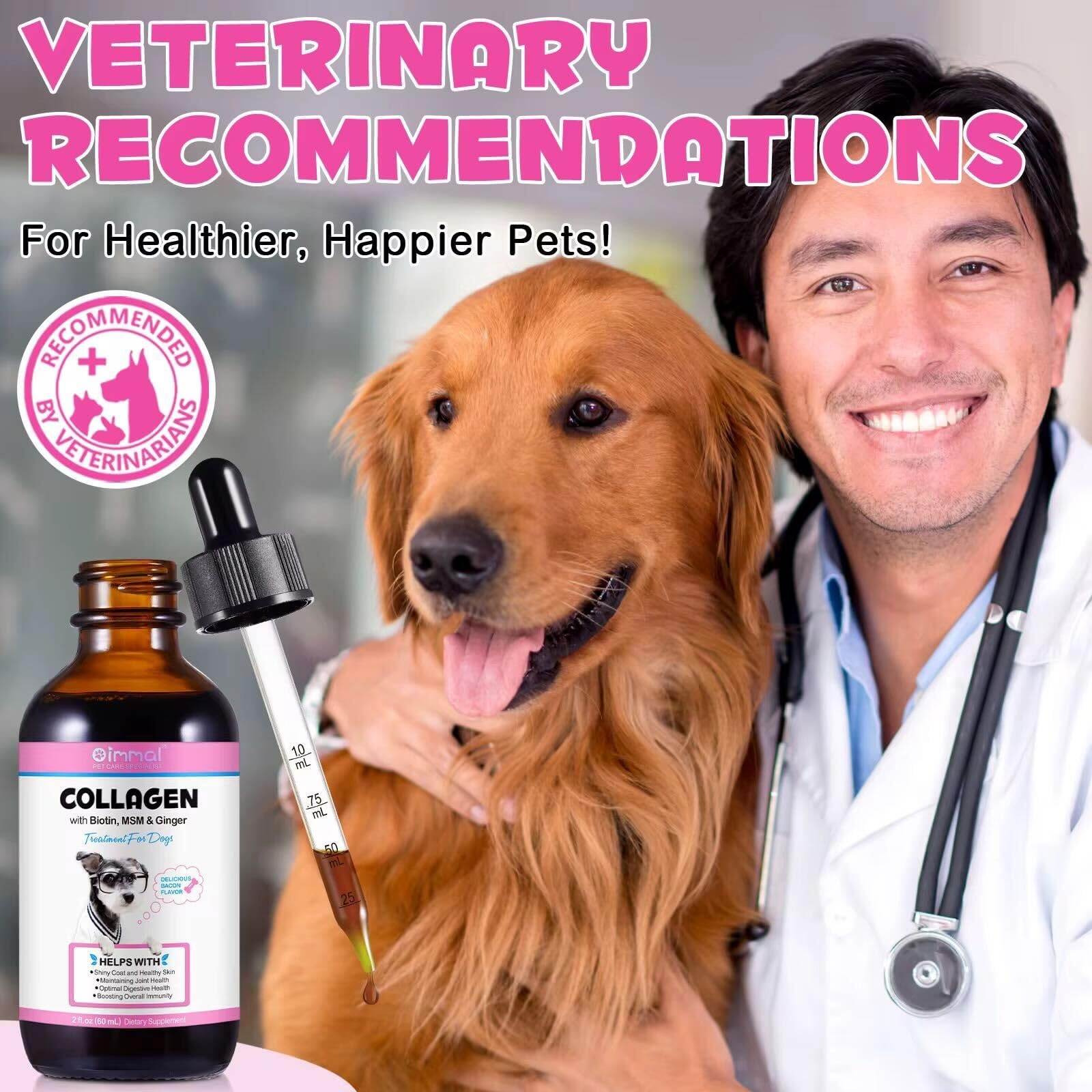 Improved Szymoney Liquid Collagen for Dogs Skin and Coat Collagen Supplement, Dog Joint Supplements - Image 4
