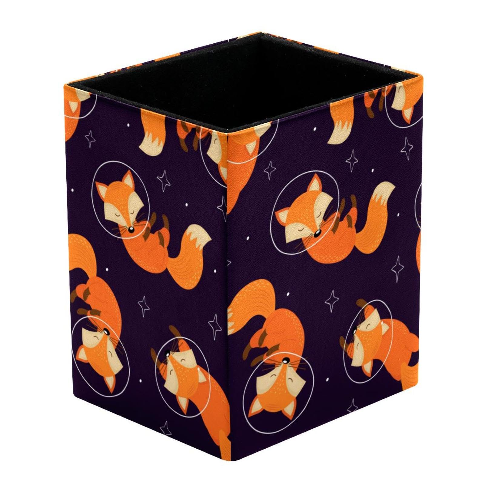 VAPOKF Pencil Holders for Desk, Sleeping Foxes Prints Pen Holders Pen Pot Makeup Brushes Storage Desktop Stationary Supplies Organiser for Home Office