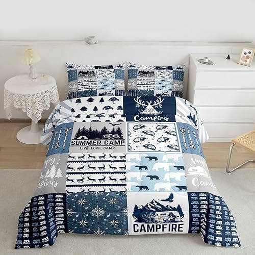 Vista 39 de Juego de ropa de cama de tractor tamaño matrimonial, juego de edredón de camión de equipo, edredón de plumón de excavadora de construcción, juego