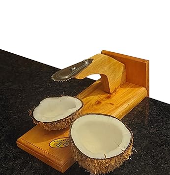 MDT India Table Top Compact/Budget Coconut Scraper Polished Chirava Grater Thengai Thuruvi Mahogany