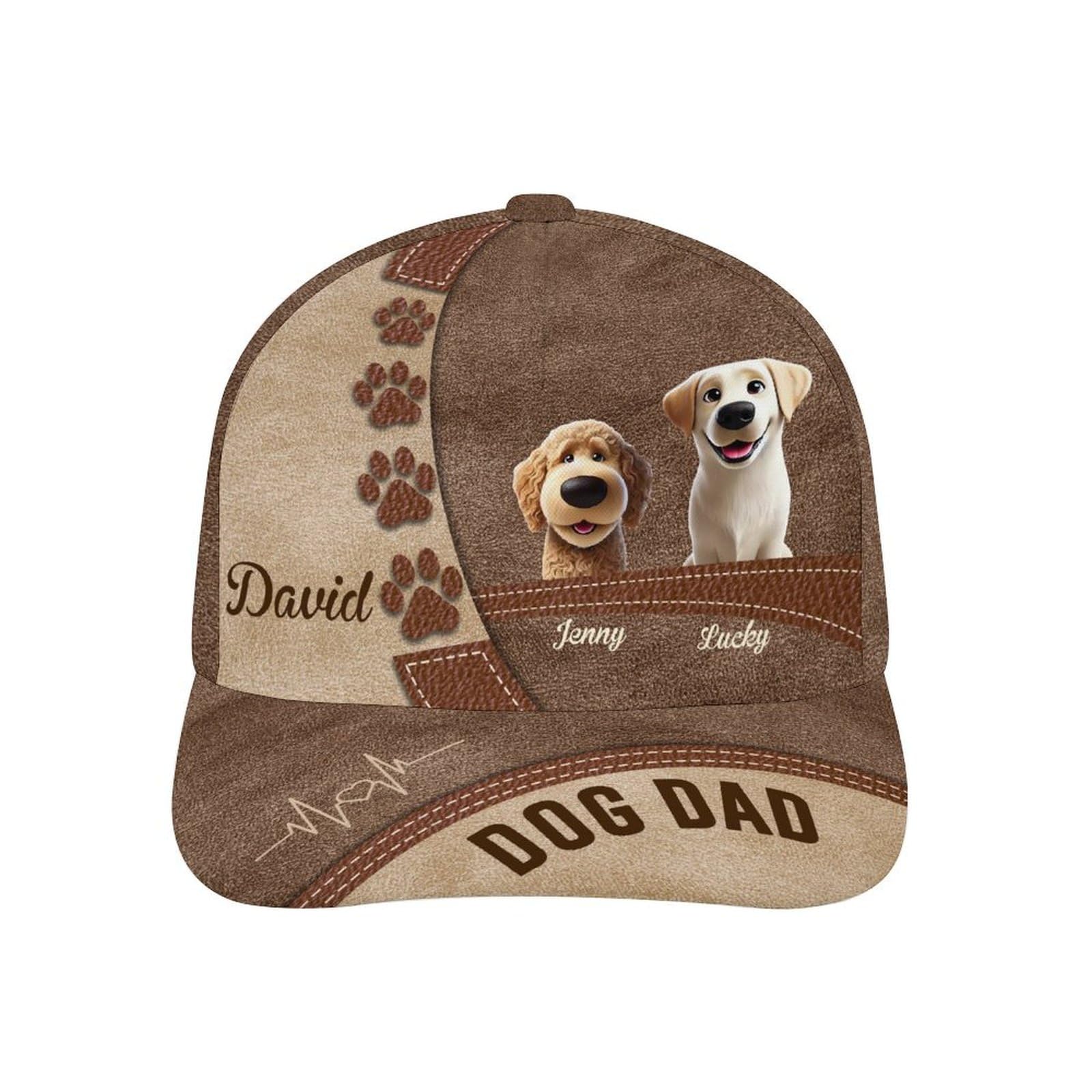 Noonative Men's Style 1 Personalized Classic Baseball Cap,Custom Dog Dad Hat With Dogs Cartoon Design,Birthday For Dog Dad Dog Lover
