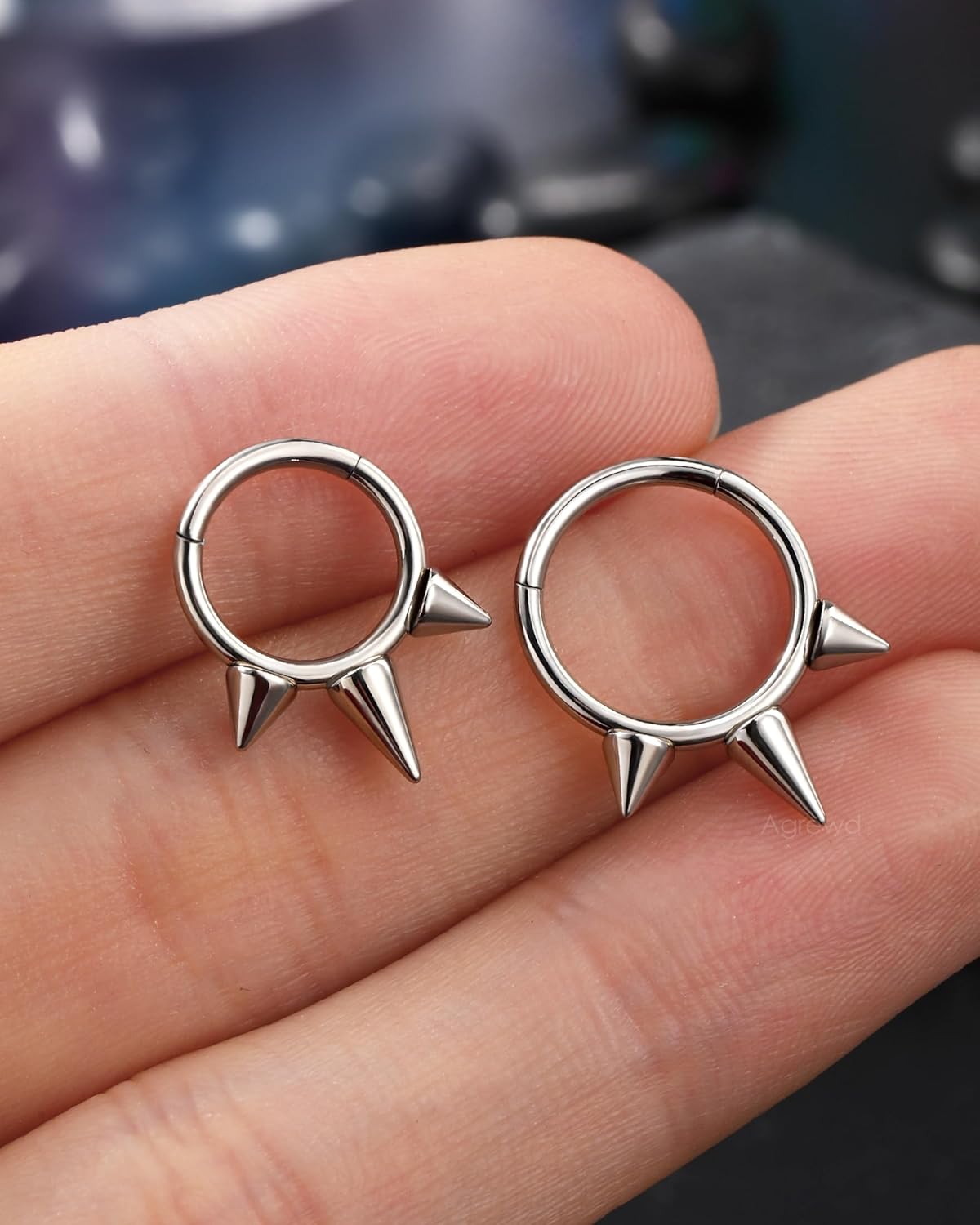 Minimalist Spike G23 Solid Titanium Septum Ring 16G Silver Septum Jewelry Dainty Helix Daith Earrings for Women Cool Daith Piercing Jewelry - Image 7
