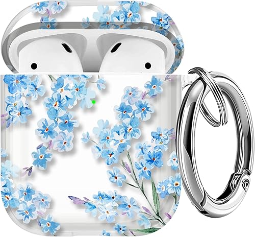 Maxjoy Funda para AirPods, funda transparente para AirPods, bonita funda suave y transparente para AirPod de 2ª generación para mujeres, con clip
