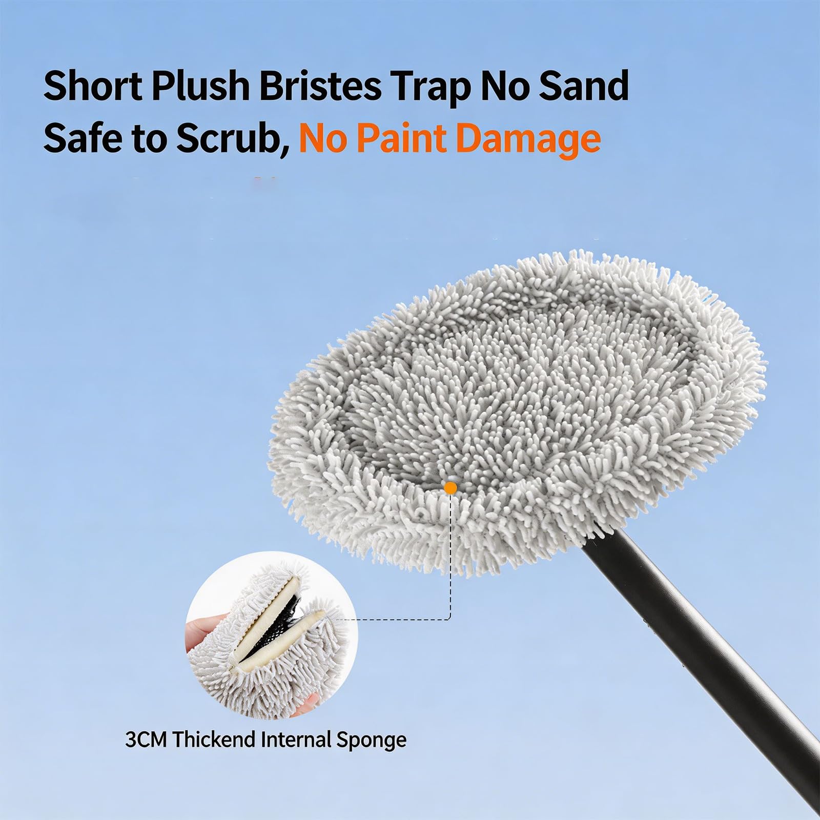 Brosse de lavage de voiture avec manche télescopique - Brosse de nettoyage multifonction à long manche pour fenêtre de maison rétractable