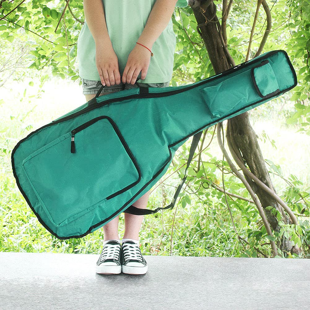 Torba gitarowa Trwałe podwójne paski na ramiona Regulowany 41-calowy futerał do przechowywania dla gitarzystów akustycznych Tkanina Oxford Zielony Niebieski 105x43x5cm (Green)