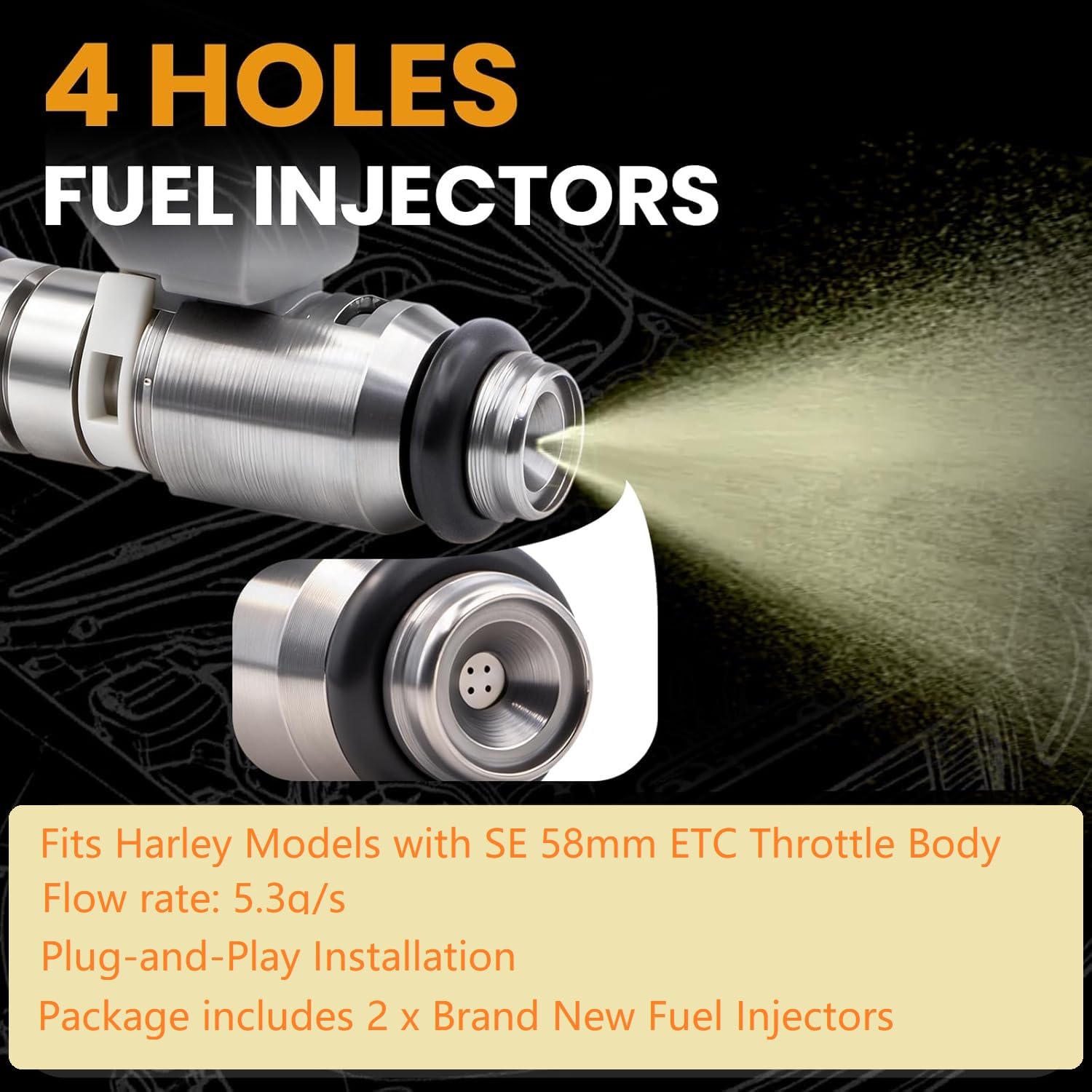 Amazon.com: 2 Pcs Fuel Injector IWP029 5.3g/s for Harley Davidson