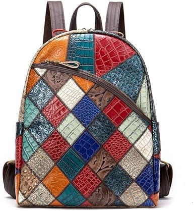 MIMITU Zaino Zaini in pelle da donna Borsa per zaini in pelle da donna  Borse da scuola colorate di lusso per adolescenti,7483colorfulsquare :  Amazon.it: Scarpe e borse