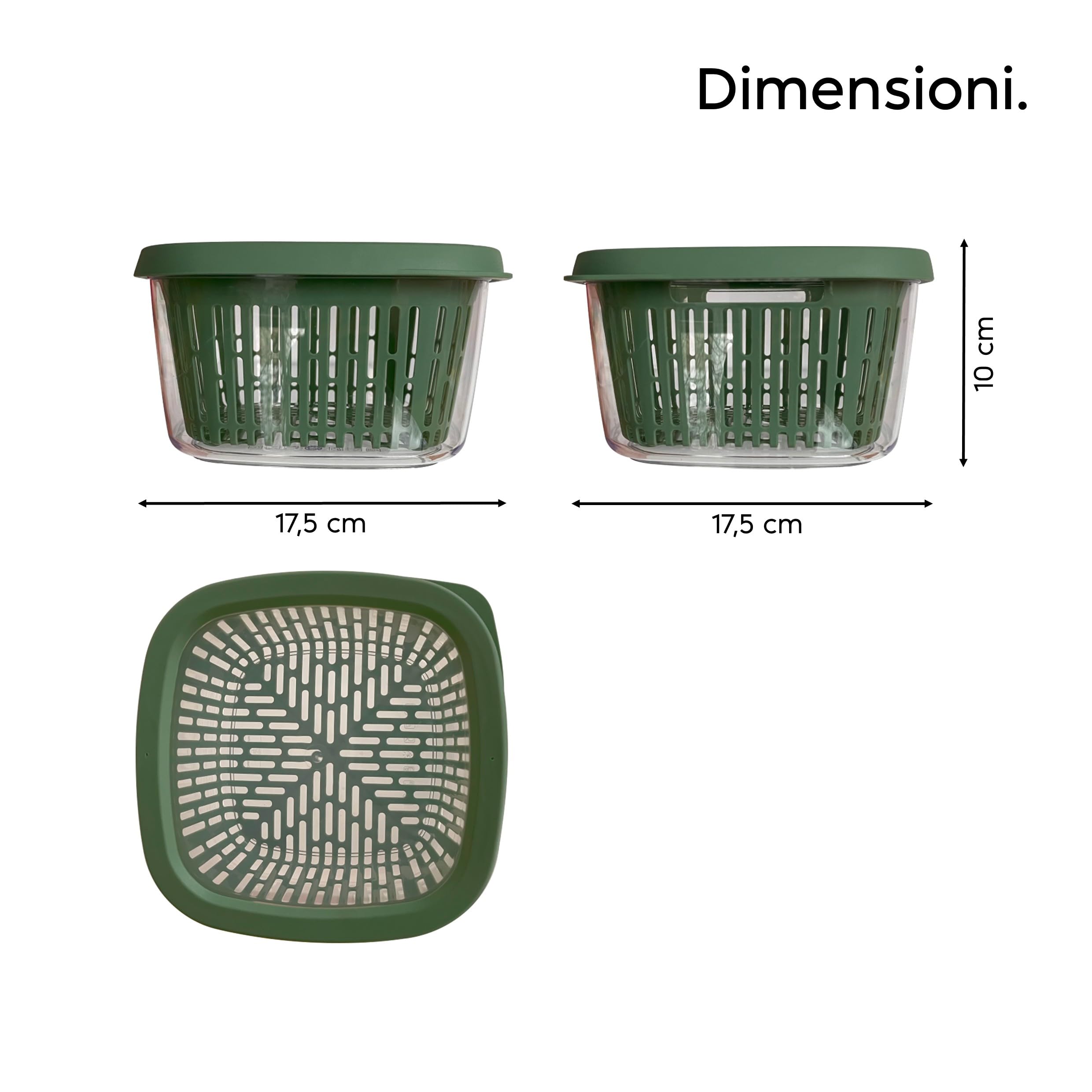 Snips - Aroma Slice Saver - 1,50 Lt - Internal Grid - 28,5 x 20,5 x 4,5 cm- Made in Italy - 0% BPA e phthalate free - Food storage container with