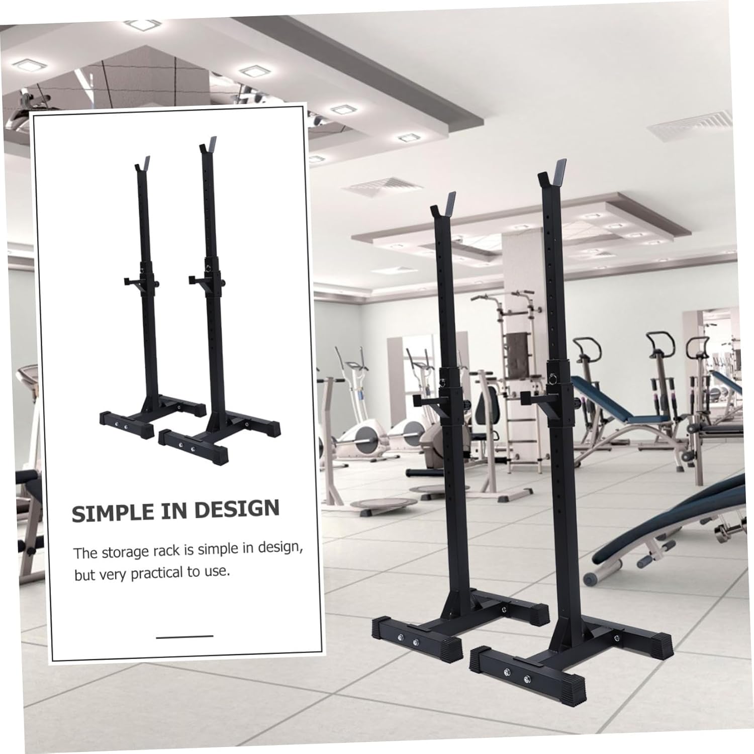 1pair Deep Squat Assistant Rack Sturdy Tube Barbell Support Home Gym Workout Rack
