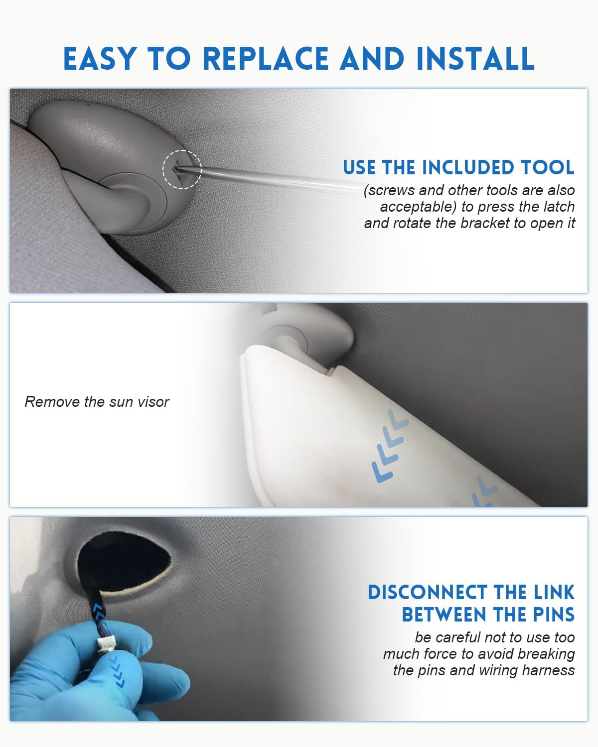 Driver Side Sun Visor Fit for Honda CRV CR-V 2017 2018 2019 2020 2021 2022 Replace 83280-TLA-A12ZB, Gray