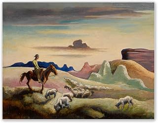 JZSDGB Thomas Hart Benton Giclee Canvas Print-Famous Oil Painting Reproduction On Canvas-Navajo Sand,1926Canvas Wall Art Pictures for Living Room Decor 70x90cm(28x35in) Frameless