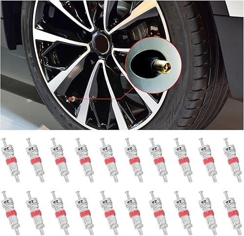 Miniatura 7 de 10 núcleos de válvula de neumático de automóvil, núcleos de válvula de automóvil chapados en níquel de alta calidad, válvulas universales de