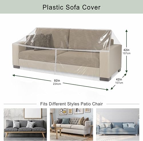 Miniatura 4 de Funda para muebles, bolsa de almacenamiento móvil a prueba de polvo para sofá, cajas de mudanza, bolsa de plástico transparente para mudanzas, funda