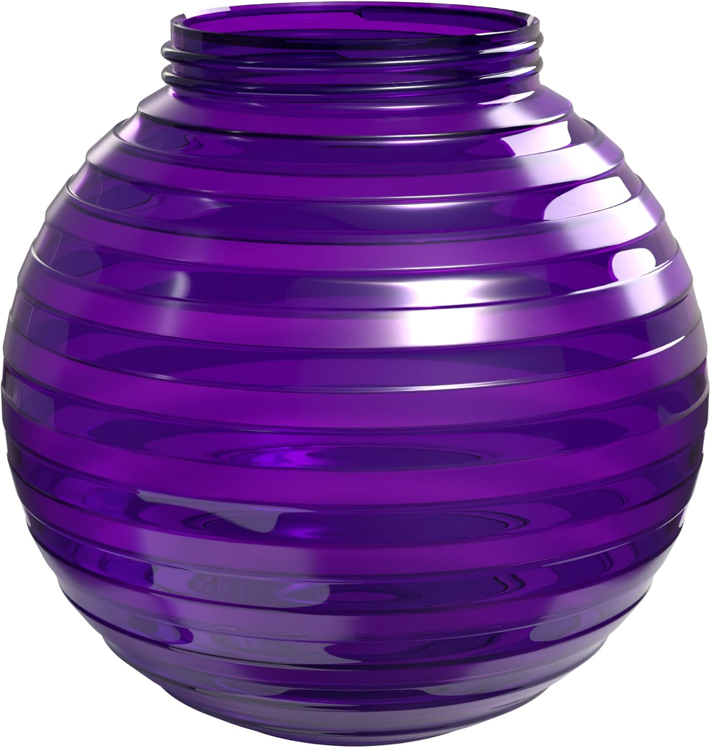KASTLITE 6" Globe Light Bulb Cover with 3.25" Threaded Screw-in Neck - Acrylic Plastic Replacement for Ceiling Lamp Shades, Outdoor Mood Lighting Fixtures & Camper Awning Lights - Purple, Striped