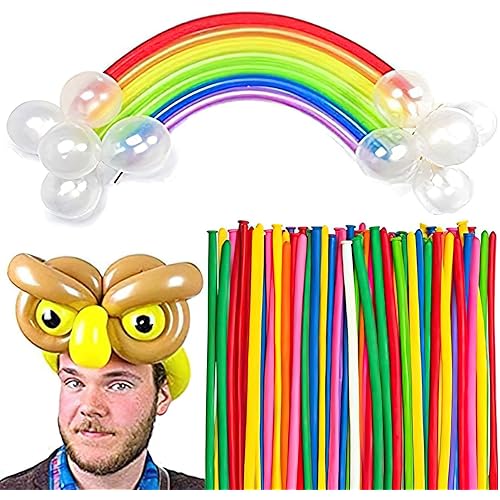 Koogel 400PCS 260Q Twisting Animal Balloons Assorted Color Thickening Latex Twisting Modeling Long Magic Balloons for Animal Shape Weddings, Birthdays Clowns, Xmas Presents