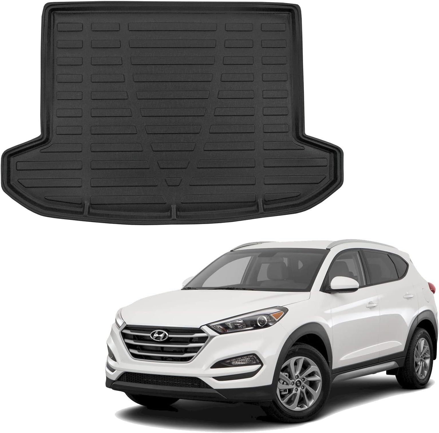 SCOUTT Boot Liner Mat fits Hyundai Tucson 2015-2020/2021-Up, Water Resistant, Pet Friendly Equipment, Anti Slip, Raised edges, Tailored Fit, Easy to Roll and Clean
