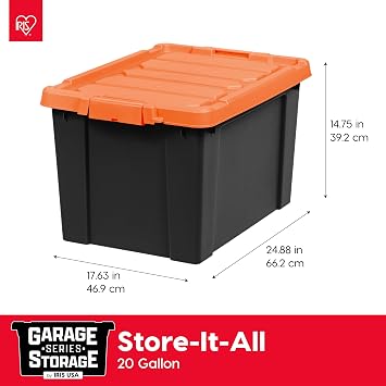 IRIS USA Lockable Storage Bins with Lids, 20 Gallon Heavy Duty, 2 Pack
