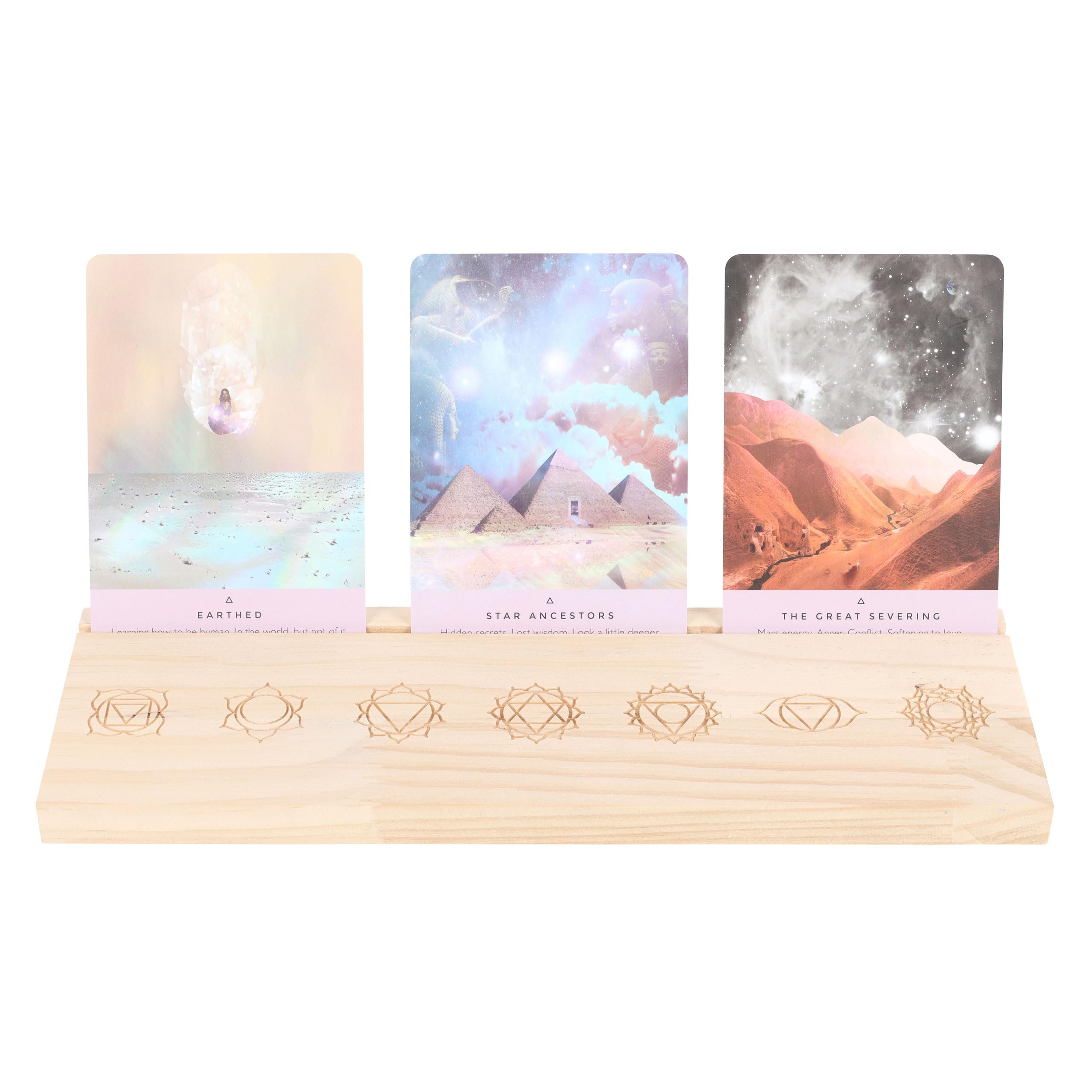 Something Different Wholesale Natural Seven Chakras Tarot Card Stand - Handcrafted Wooden Stand for Tarot Cards, Spiritual Healing Decor, for Tarot Enthusiasts and Meditation Spaces