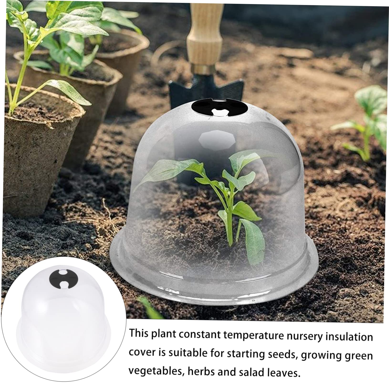 6pièces Cloche De Protection pour Plantes Cloches Plastique Étiquettes Et Piquets De Fixation pour La Chaleur Et Humidité des Semis