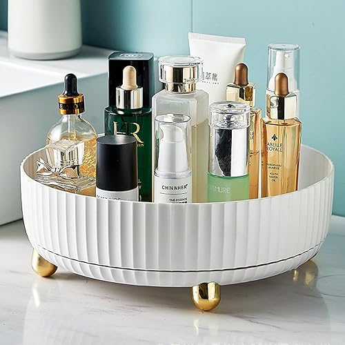 YIZUNNU Bandeja de almacenamiento giratoria de 360, organizador de plato giratorio Lazy Susan para gabinete, organizador de perfume de maquillaje,