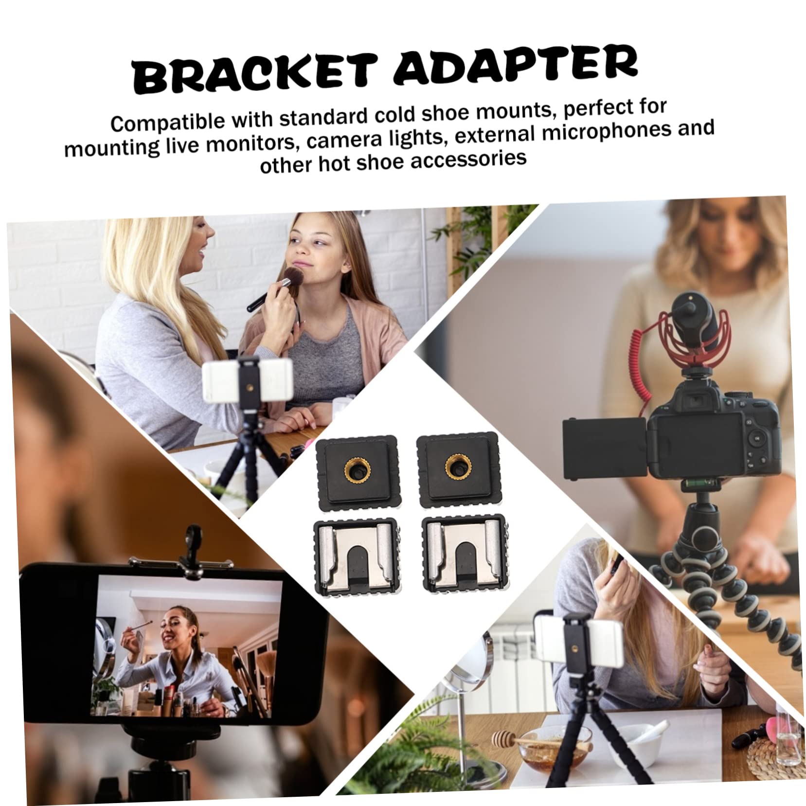 DOITOOL Professional Camera Accessory 1/4 Threaded Hot Shoe Mount Adapter Quick Release Clamp for Bracket for