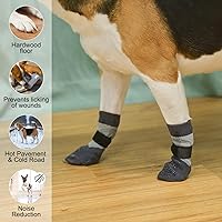 Vista 28 de BEAUTYZOO 6 calcetines para perros para evitar lamer las patas, zapatos antideslizantes para suelos de madera dura en pavimentos calientes, botas