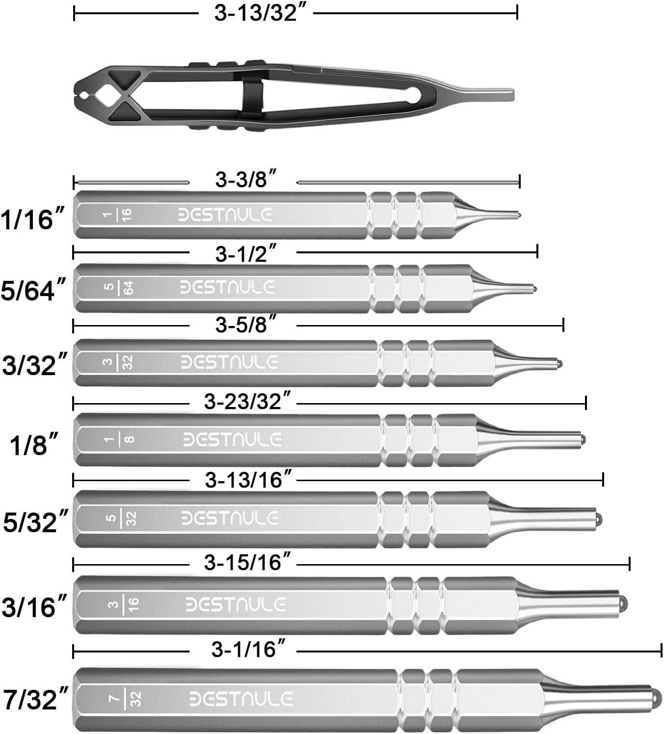Punch Set ( with Bench Block) + 8 pcs Roll Pin Punch Set