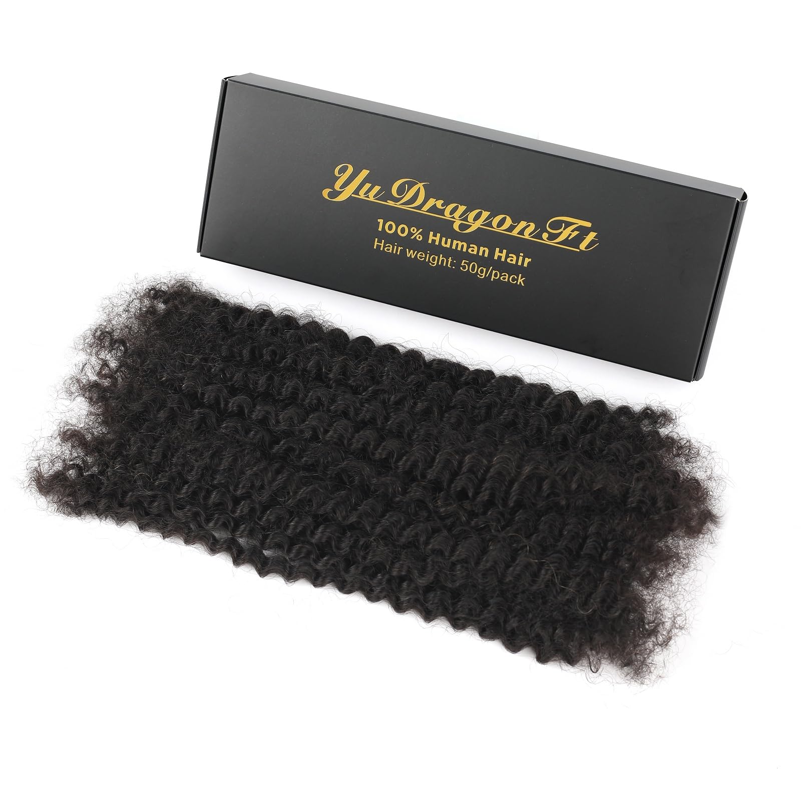 Afro Kinky Curly Human Hair Bulk for Permanent Micro Locs/Twists/Braids/Repair Locs Afro Kinkys Curly Bulk Human Hair 20-inch Natural Black Can be