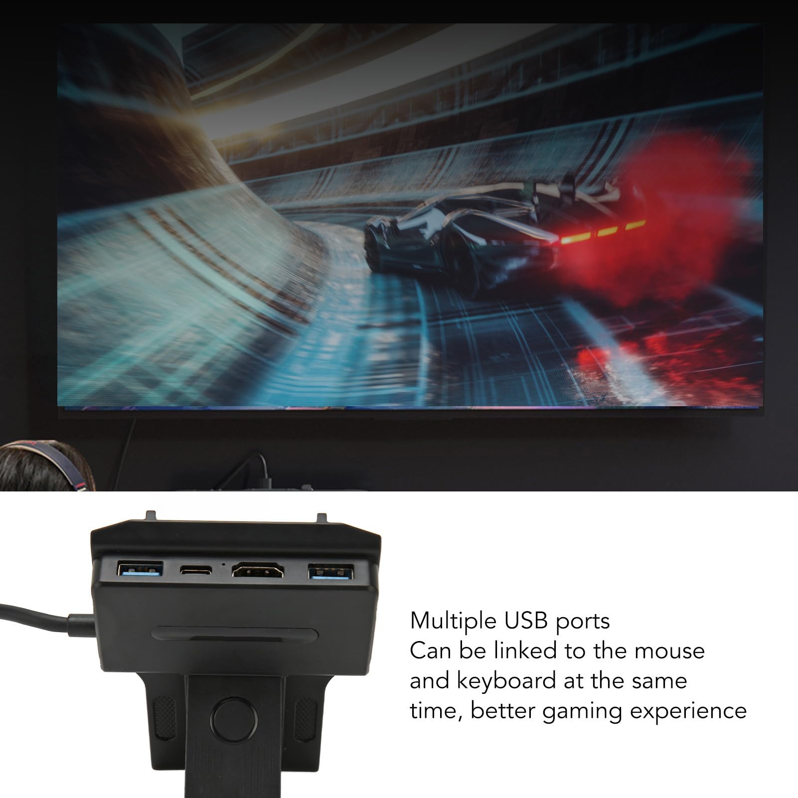 Docking Station 5 In 1 Con Hub E Supporto Per Steam Deck - Luci RGB, Uscita 4K, PD 100W