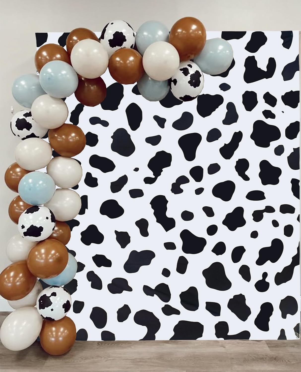 Cow Print Party Backdrop Photo Backdrops Black and White Cow Happy Birthday Farm Animal Backdrop 7x5FT Kids Birthday Party Baby Shower Adults Photography Background