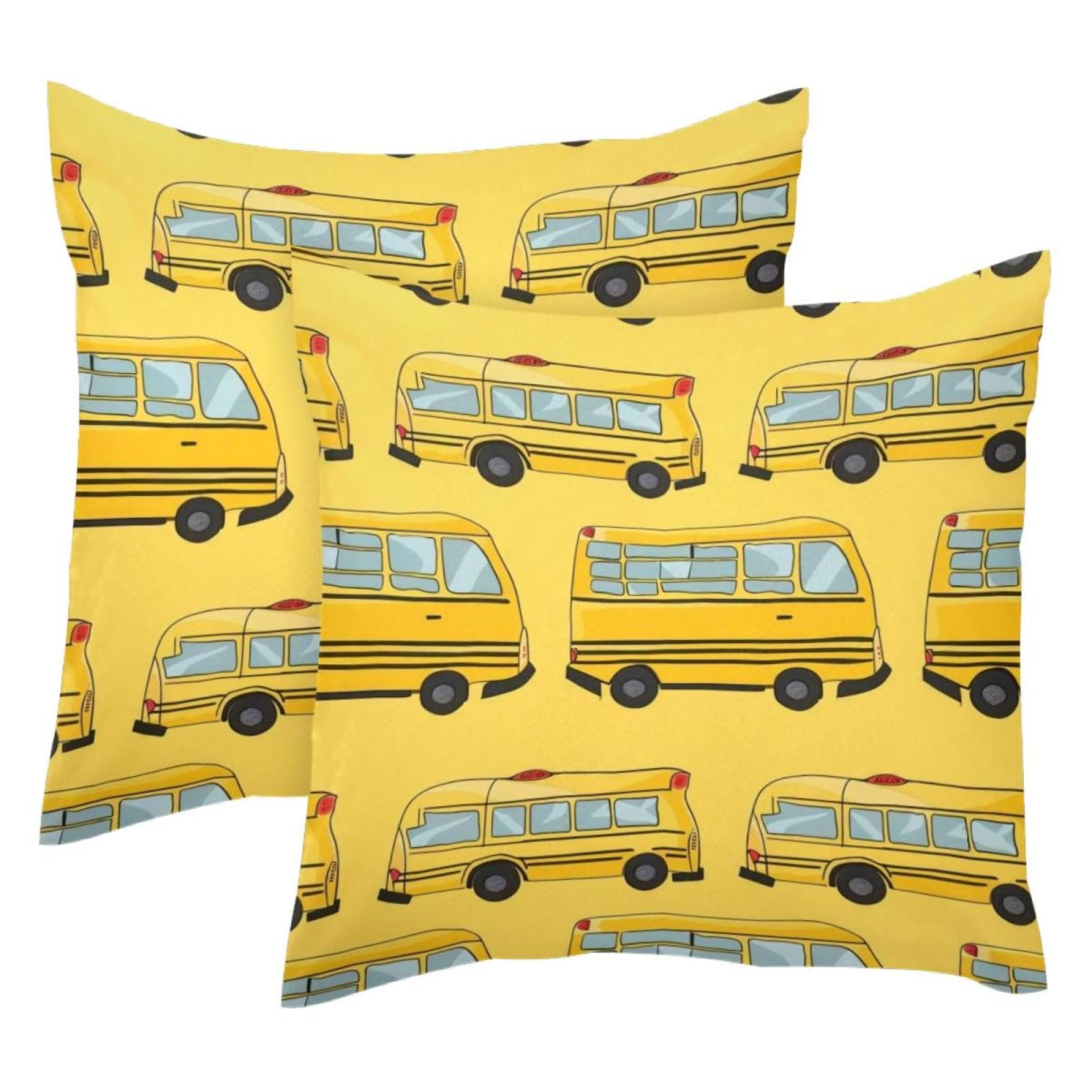 Housse de coussin en velours doux motif bus pour rassurer et amuser l'enfant