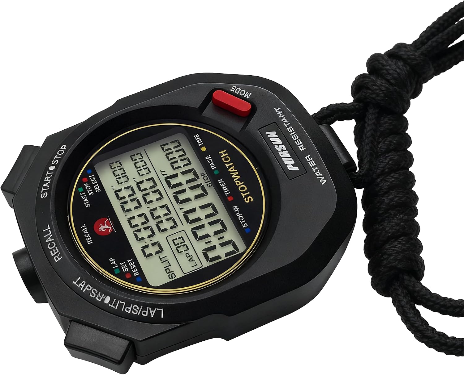 Sports Stopwatch 100 Lap Stopwatch Digital Sports Stopwatch Countdown Timer with 100 Lap Memory 0.001 Second Timing (Black)
