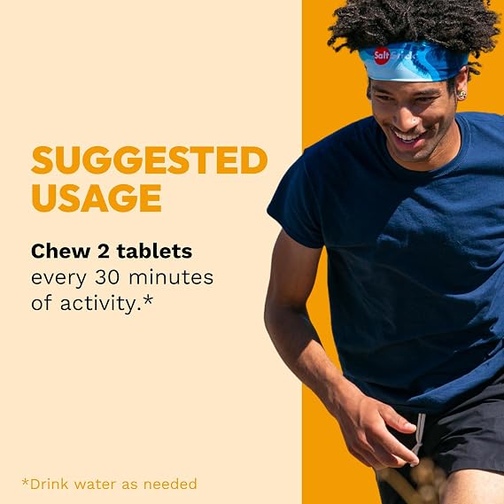 SaltStick Electrolyte FastChews - 120 Count Orange Flavor - Chewable Electrolyte Tablets for Hydration, Salt Tabs - 10 Count (Pack of 12)