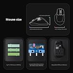 Keychron M6 8000 Hz Silent Bluetooth sans fil 5,3/2,4 GHz/Wired Connection Souris de jeu, léger corps programmable PixArt 3950 Capteur (30K DPI / 750 IPS) pour Windows Mac Linux - noir