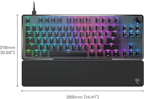 Miniatura 11 de Turtle Beach Vulcan II TKL Pro Teclado mecánico magnético RGB para juegos, interruptores analógicos de efecto Hall, accionamiento ajustable,