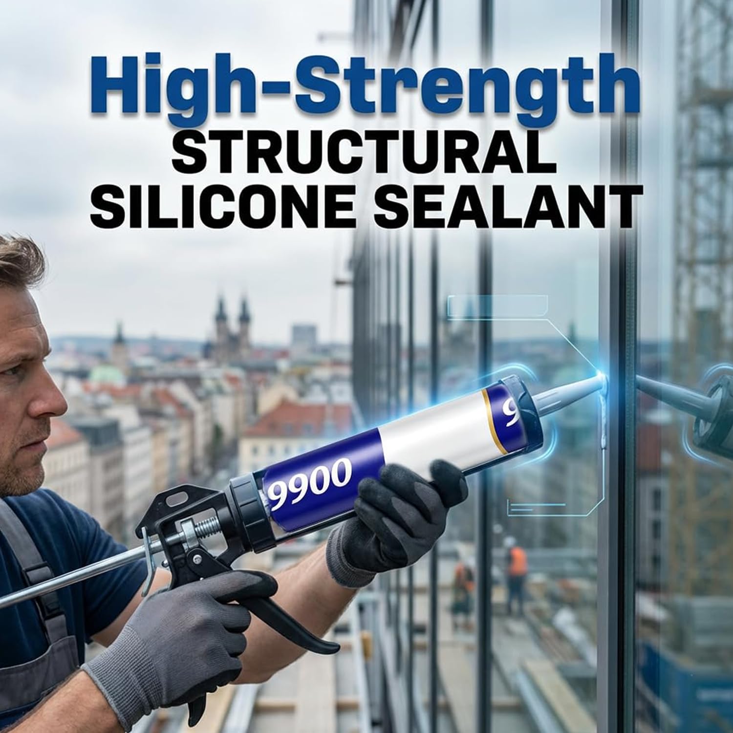 9900 Sealant Waterproof, Silicon Waterproof Sealant, Permanent Solution for Roof & Wall Cracks, Outdoor Water Proof Exterior Sealants Heat Resistant, Tear and Stretch Resistance