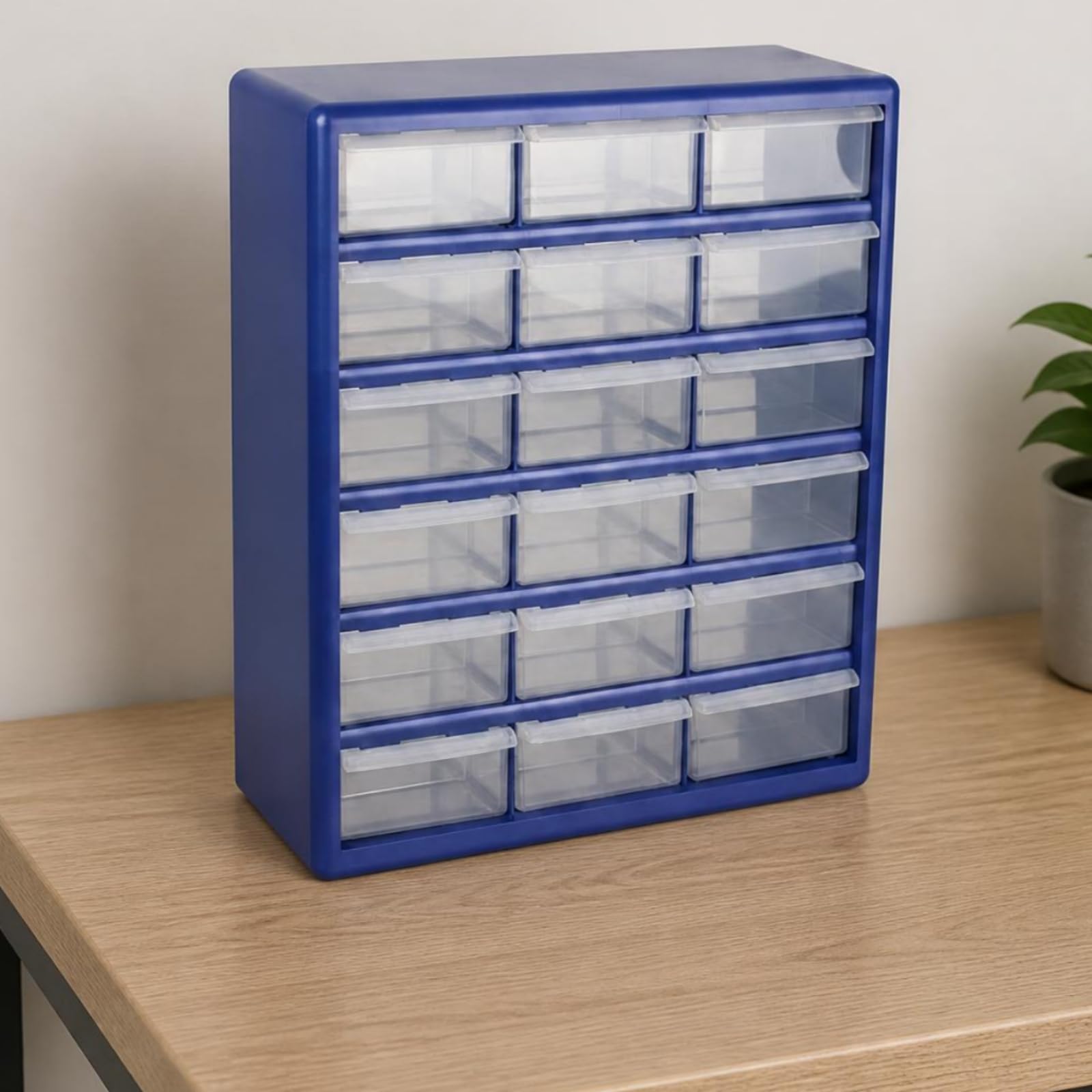Organizzatore a Cassetti Cassetti Trasparenti Rettangolare Arredo Ufficio Mobili Contenitori Compatta, Nero