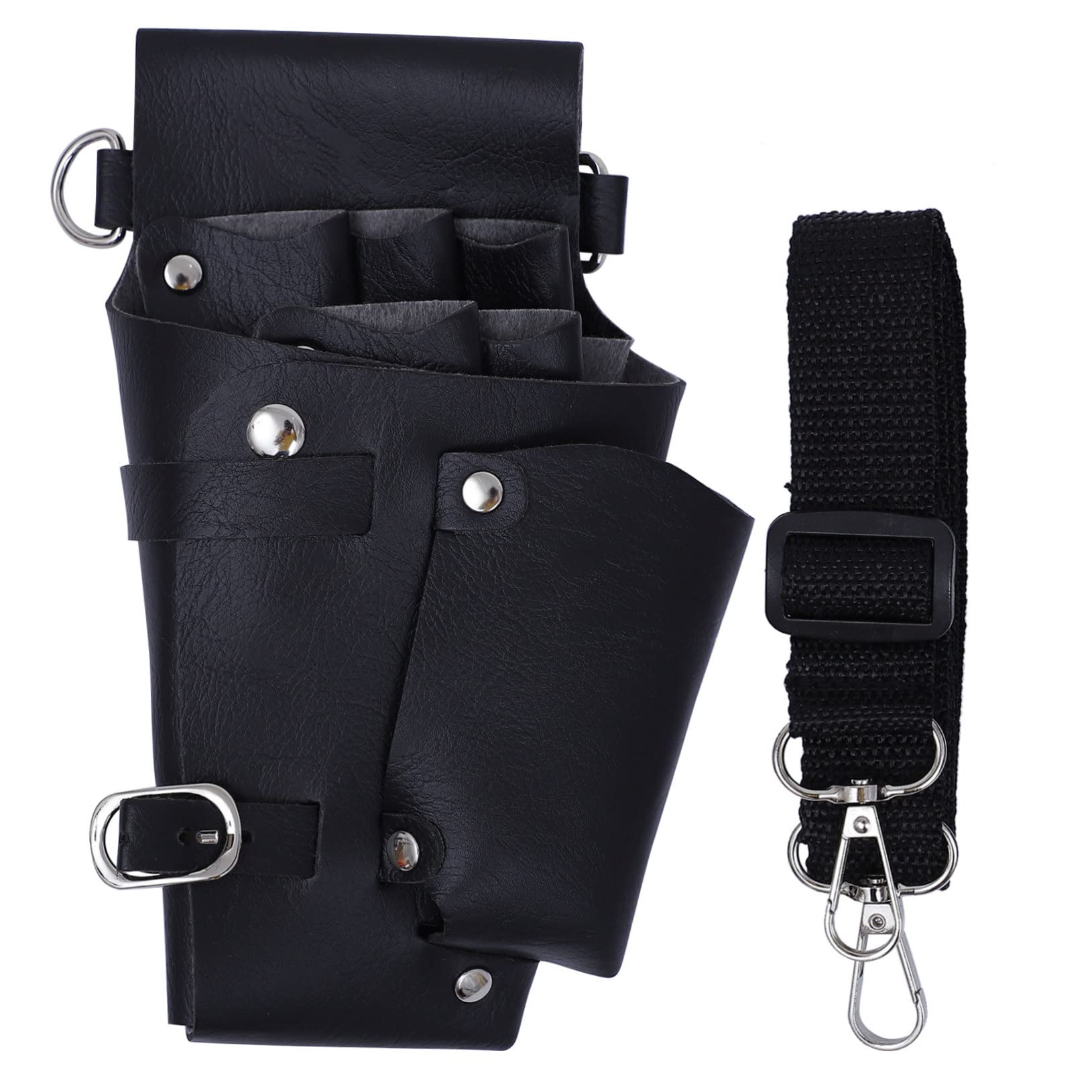 SOESFOUFU Hair Stylist Scissors Pouch Barber Carrying Case Hair Tool Bag Scissors Combs Clips Quality Leather